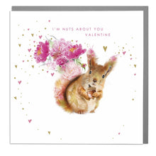 Load image into Gallery viewer, Squirrel I&#39;m Nuts About You Valentine&#39;s Day Card
