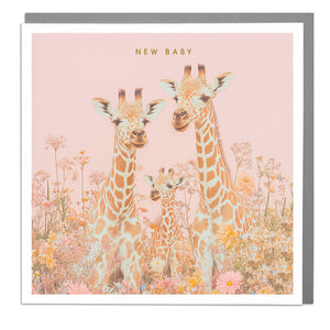 New Baby Card Giraffes Boy Girl