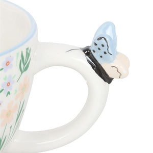 Hello Beautiful Floral Mug With Butterfly