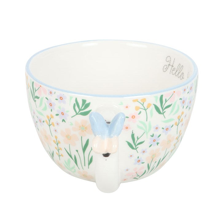 Hello Beautiful Floral Mug With Butterfly