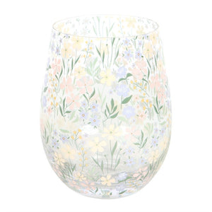 Ditsy Floral Stemless Glass