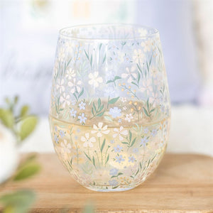 Ditsy Floral Stemless Glass