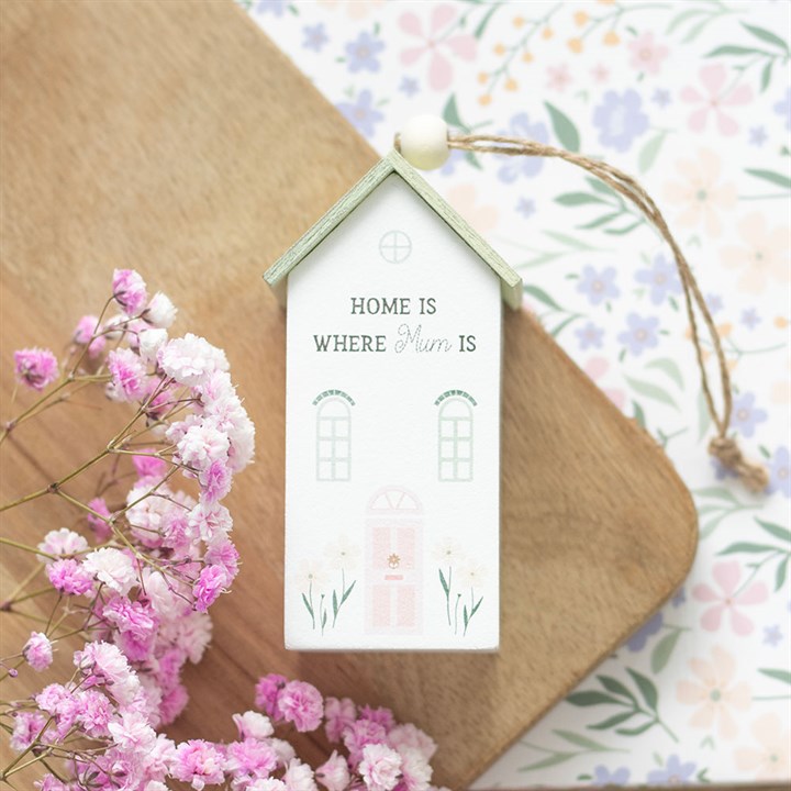 Home Is Where Mum Is Wooden Hanging House