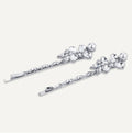 Audrey - Pearl & Crystal Hair Slides / Grips - Silver