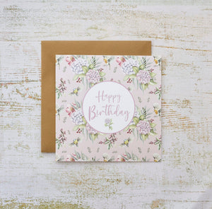 Happy Birthday Card - Garden Birds