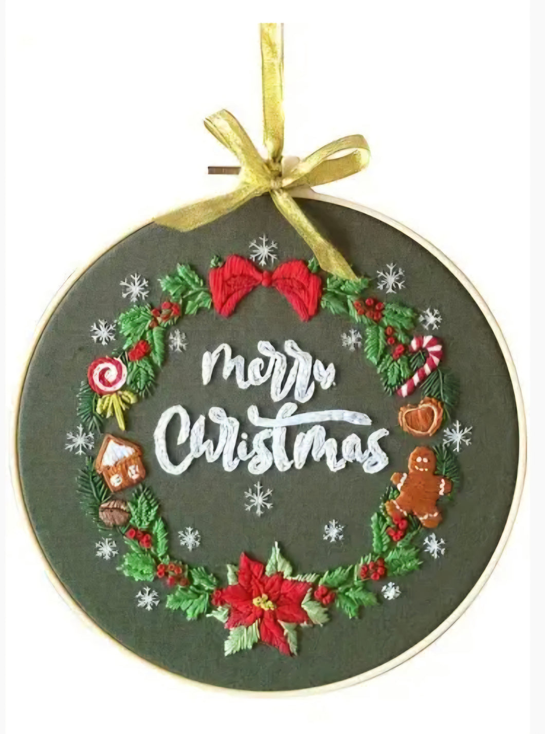 Merry Christmas Embroidery Kit