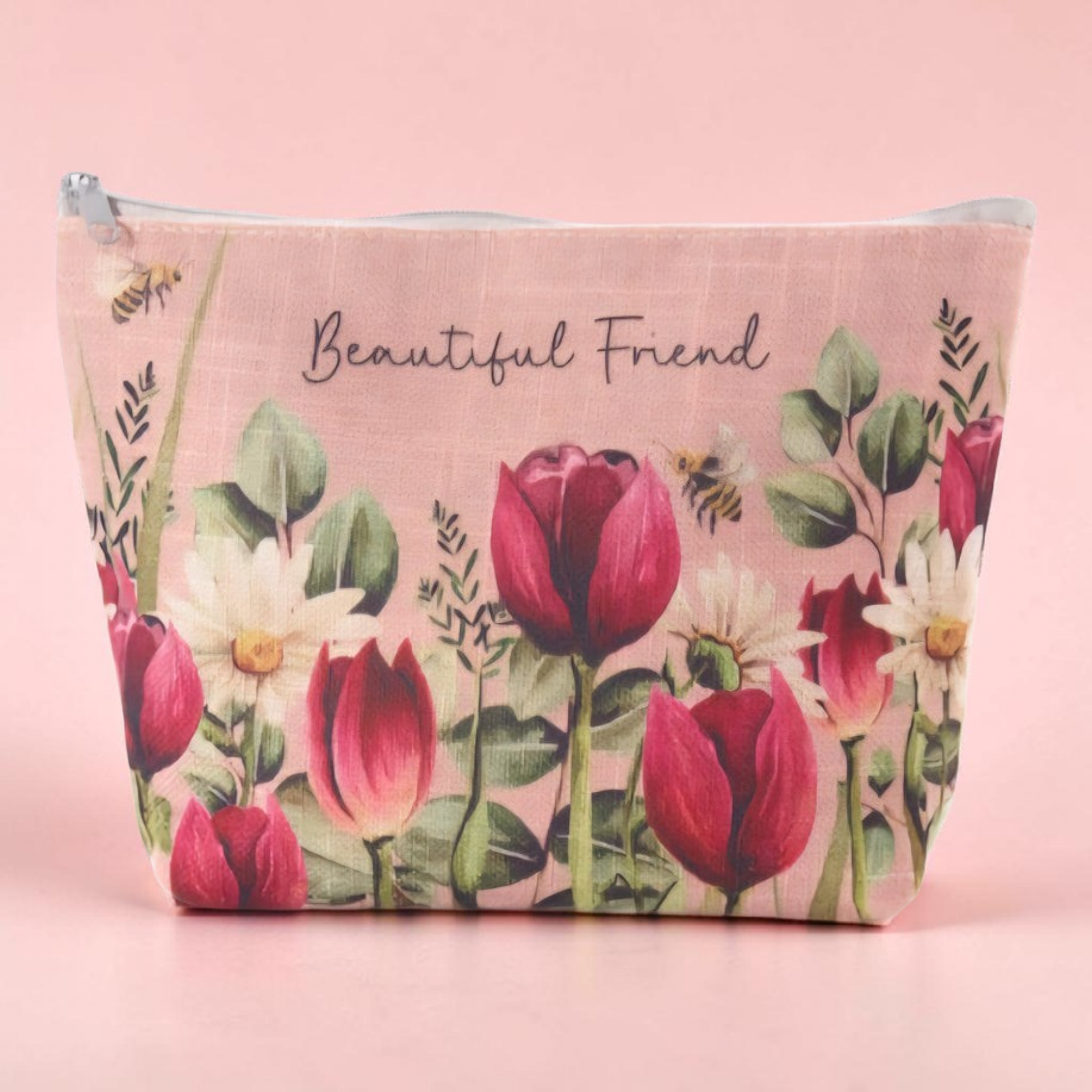 Beautiful Friend Tulip Cotton Canvas Make-Up Bag