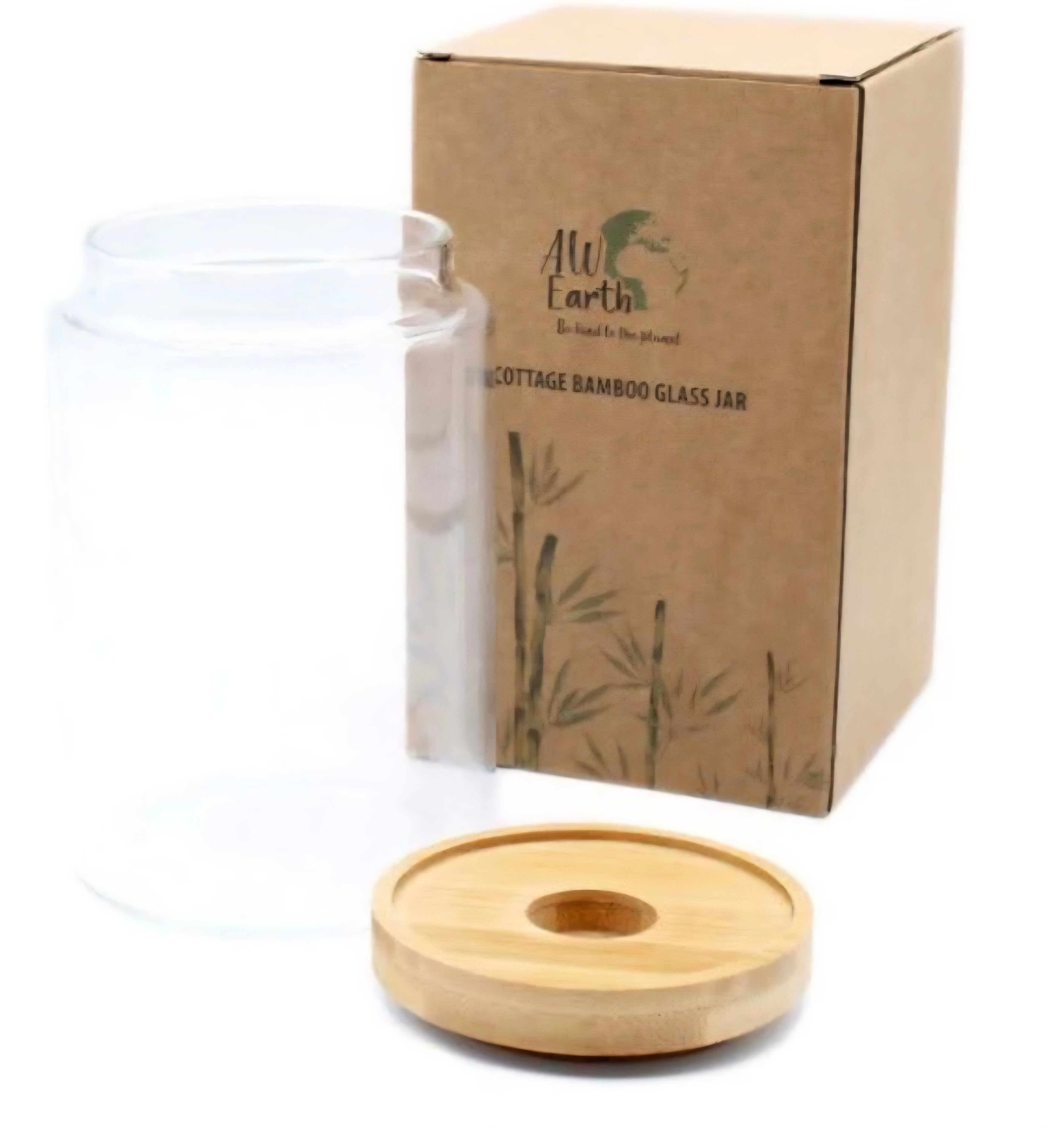 Eco Friendly Cottage Bamboo Glass Storage Jar