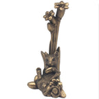Bronze Mouse With Flowers