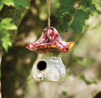 Magical Mushroom Toadstool Bird House Red