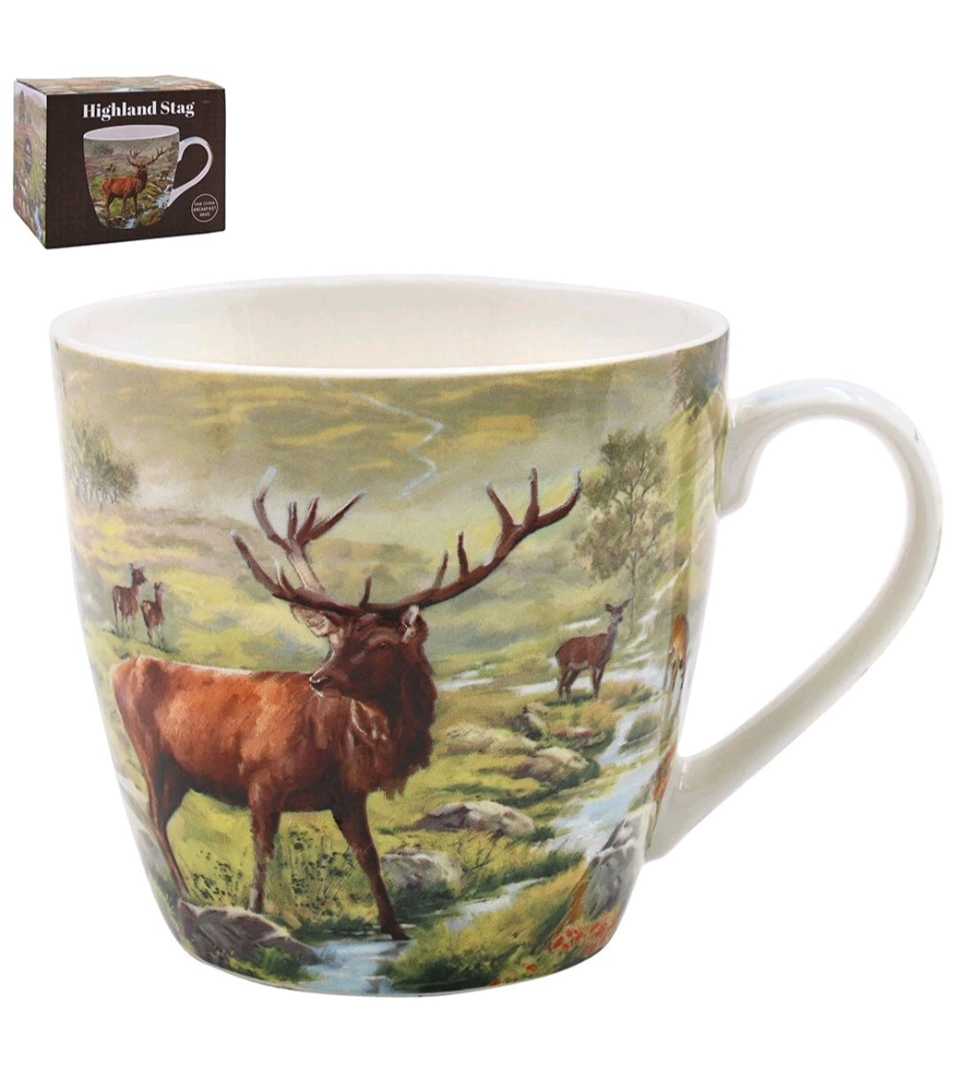 Highland Stag Breakfast Mug