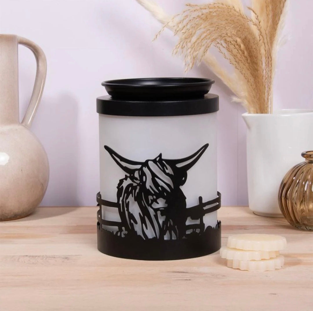 Shiloute Northern Lights Colour Changing Highland Cow Wax Warmer Oil Burner Aroma Lamp