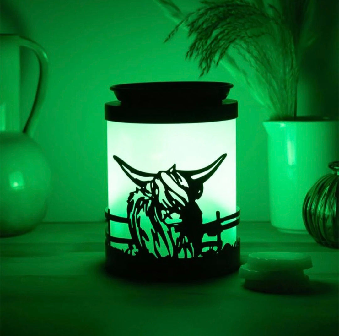 Shiloute Northern Lights Colour Changing Highland Cow Wax Warmer Oil Burner Aroma Lamp