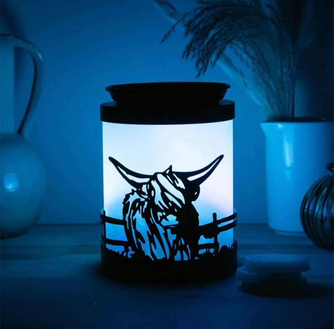 Shiloute Northern Lights Colour Changing Highland Cow Wax Warmer Oil Burner Aroma Lamp