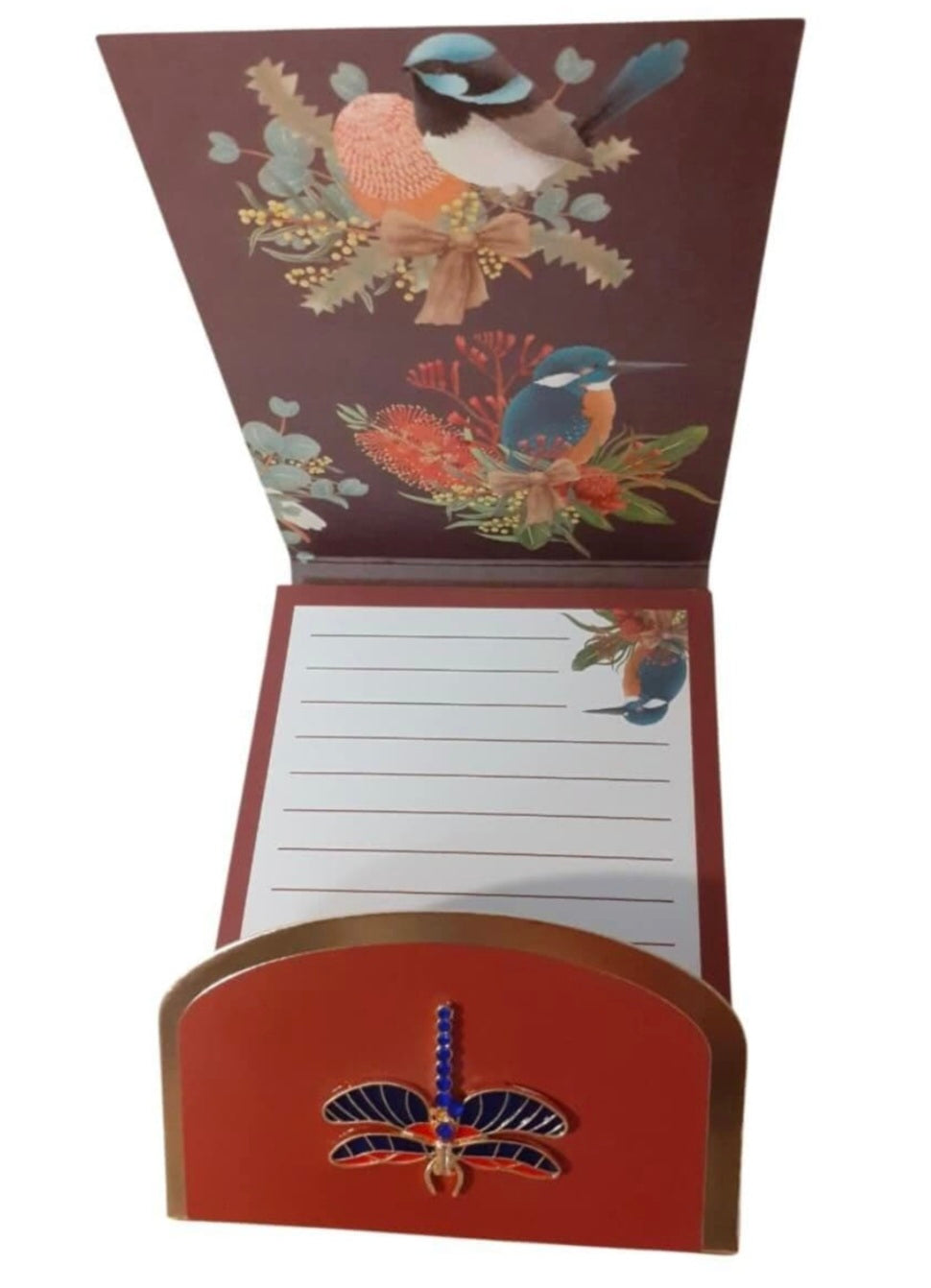 Charm Notebook - Butterfly Sunflower Leaf Dragonfly/Kingfisher
