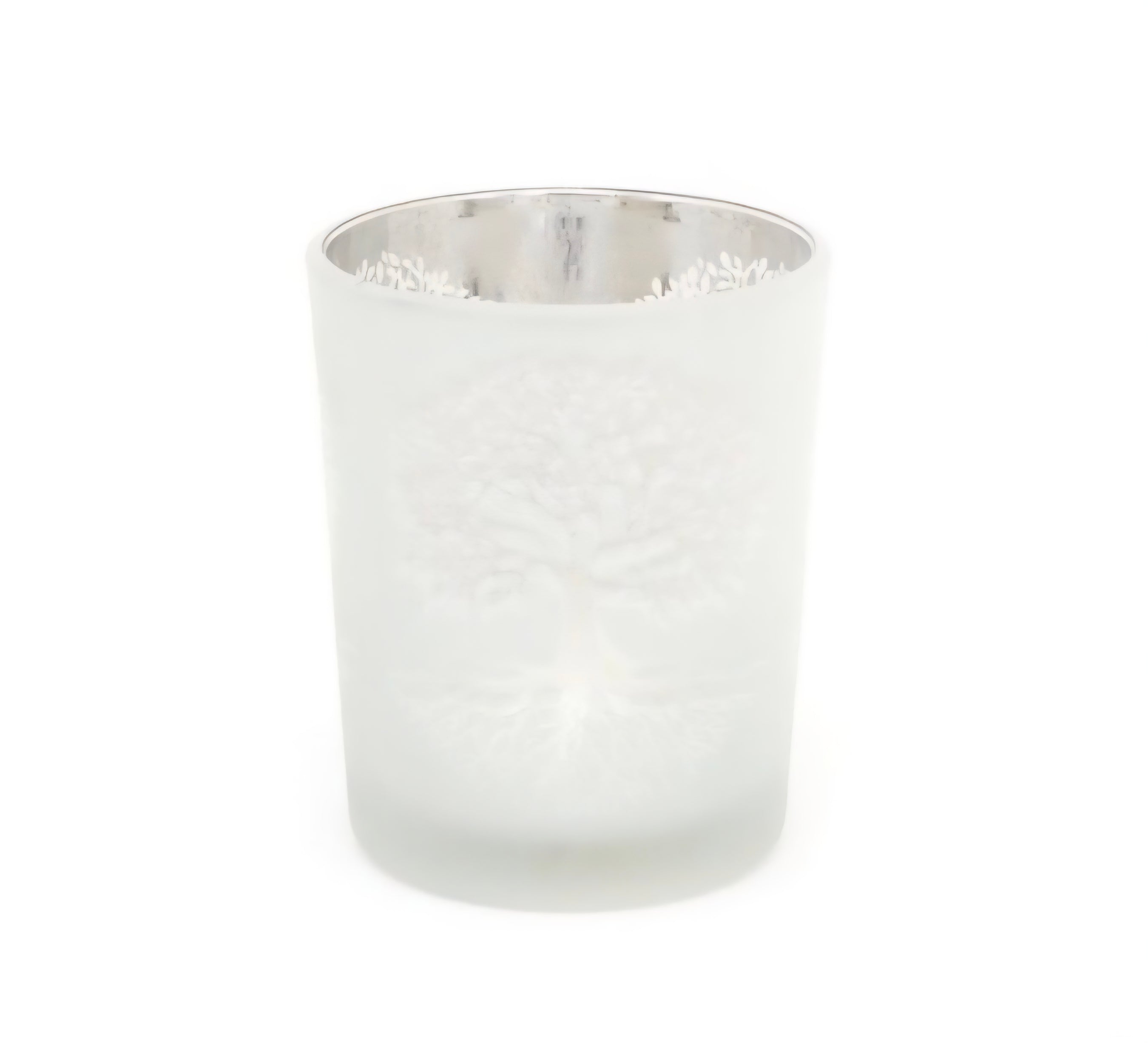 Tree of Life Glass Frosted T-Light Holder