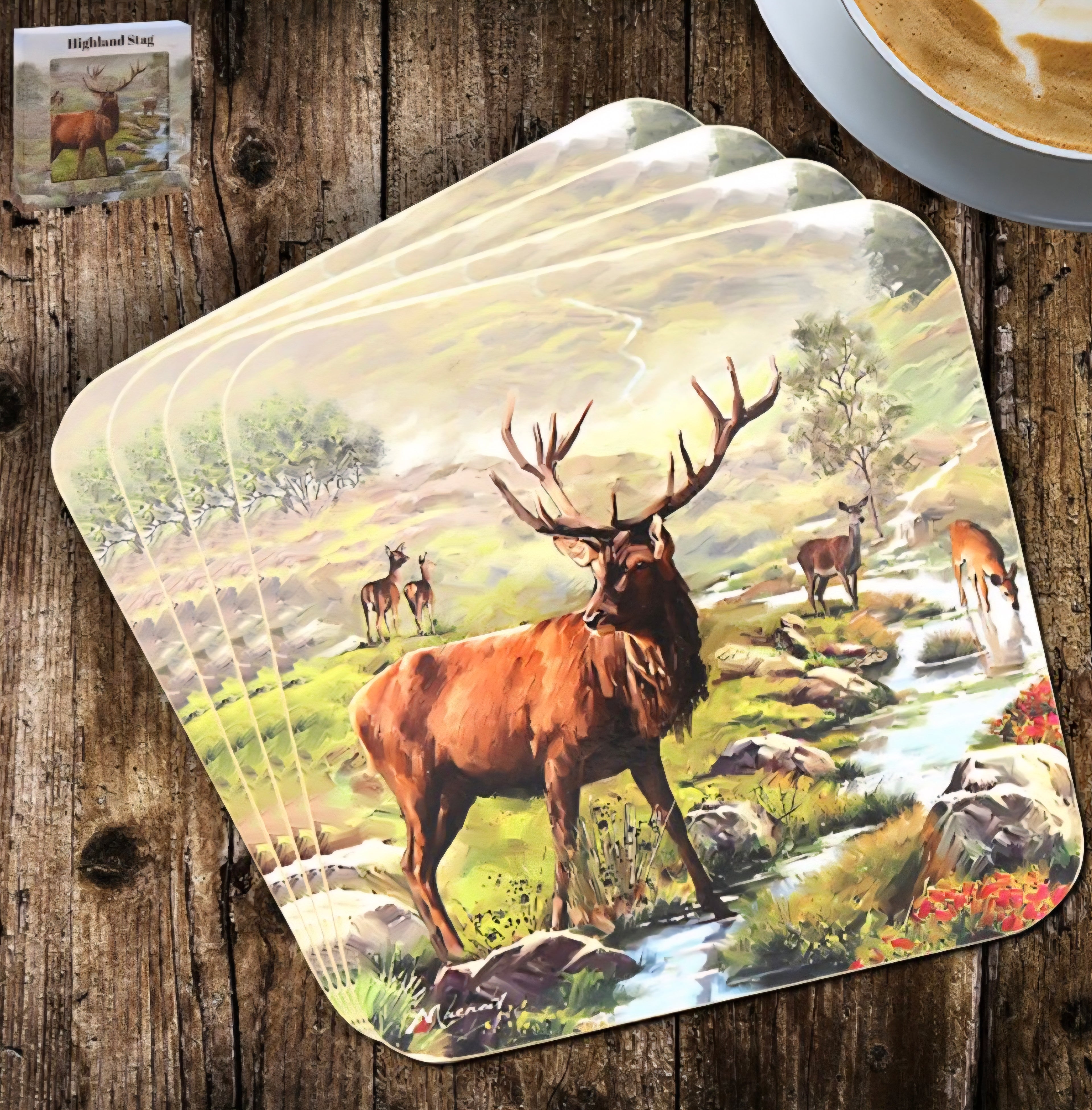 Highland Stag Set of 4 Coasters