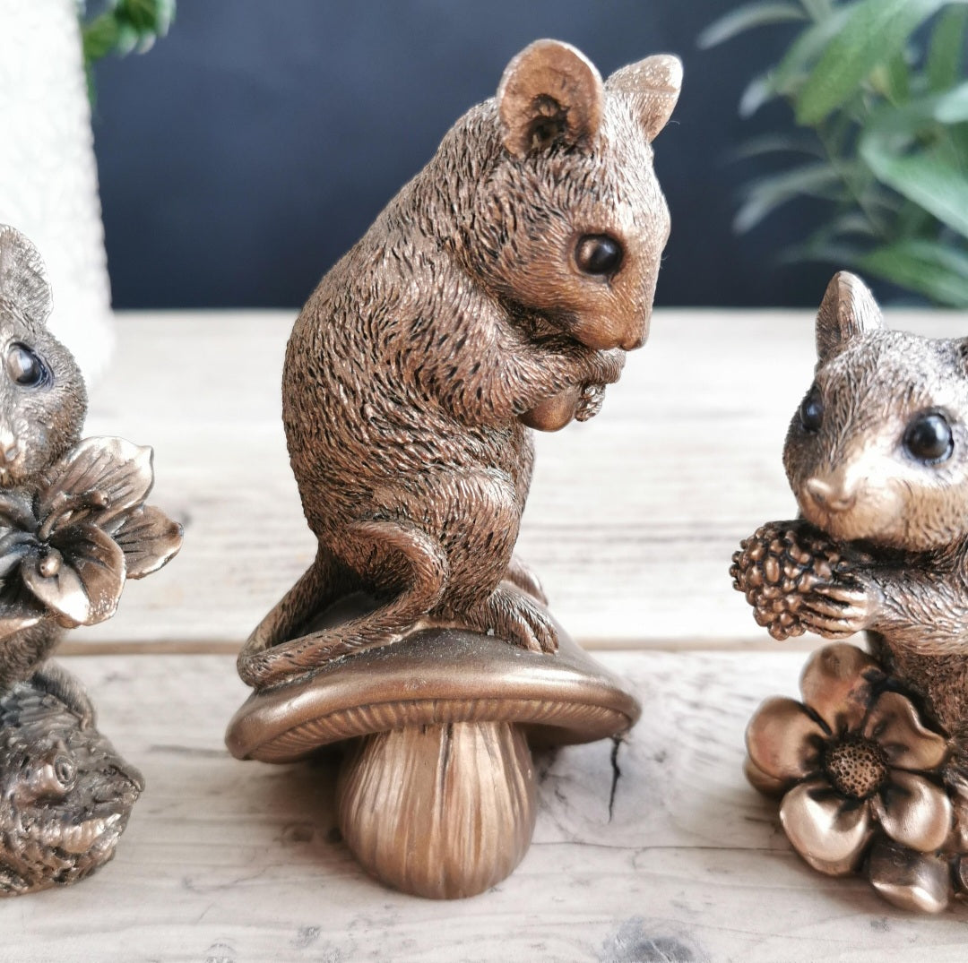 Bronze Mouse On Mushroom