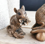 Bronze Mouse With Flower