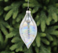 Iridescent Glass Olive Bauble - 12cm