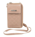 Quilted Mobile Phone Bag and Purse - Nude