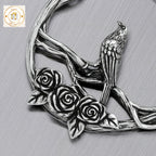Rose Bird Hoop Earrings