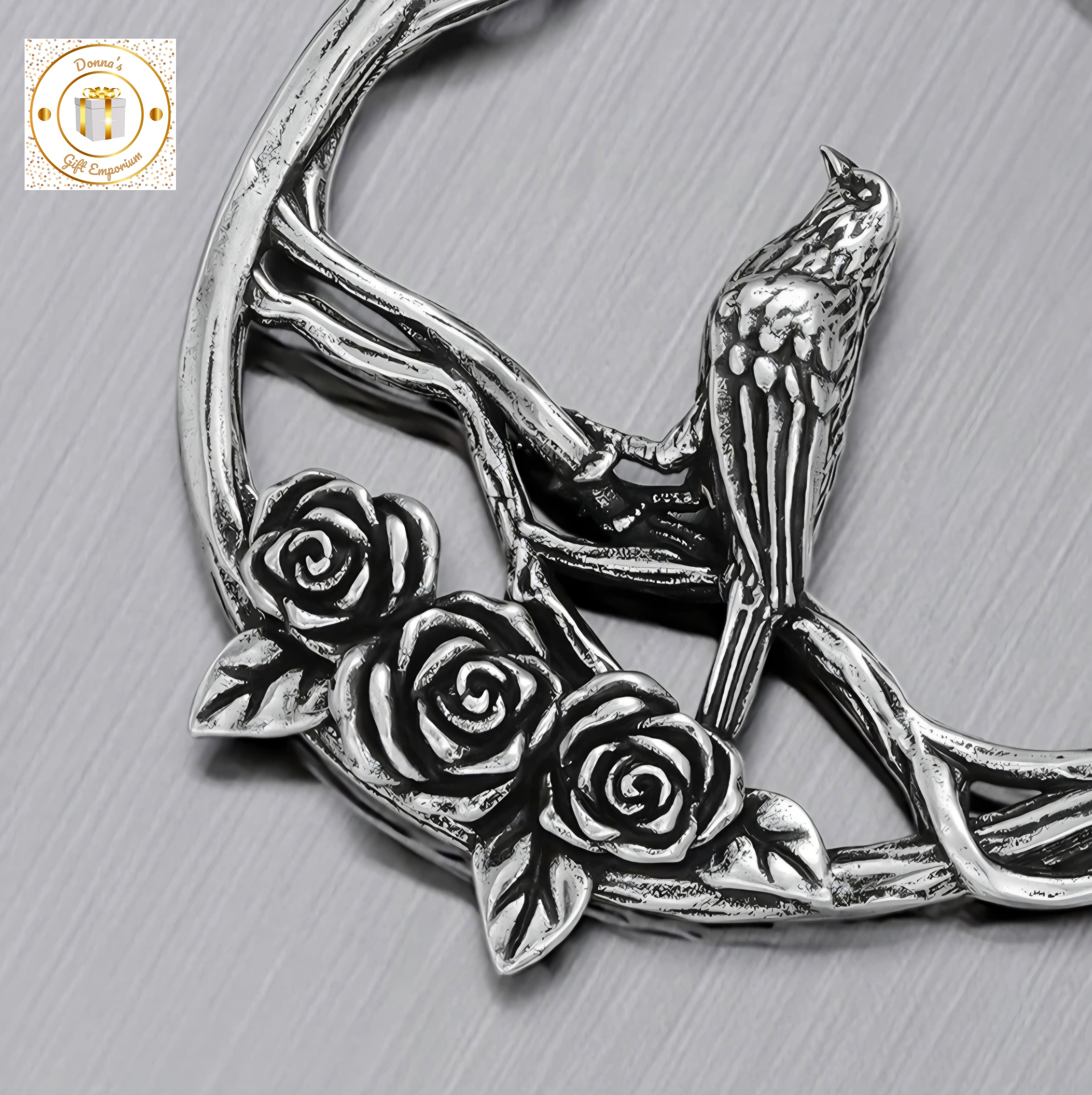 Rose Bird Hoop Earrings