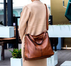 Luxury Leather Hobo Bag Tan