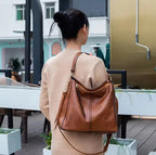 Luxury Leather Hobo Bag Tan