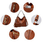 Luxury Leather Hobo Bag Tan