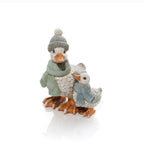Mummy and Baby Winter Duck Decoration - Mother and Duckling Christmas Ornament