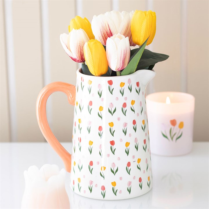 Tulip Print Ceramic Jug