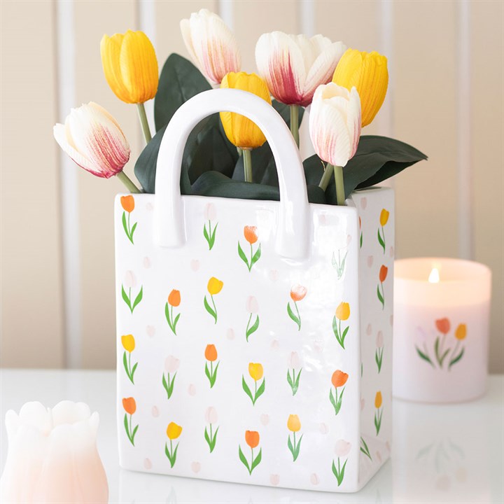 Tulip Bag Shaped Ceramic Flower Vase