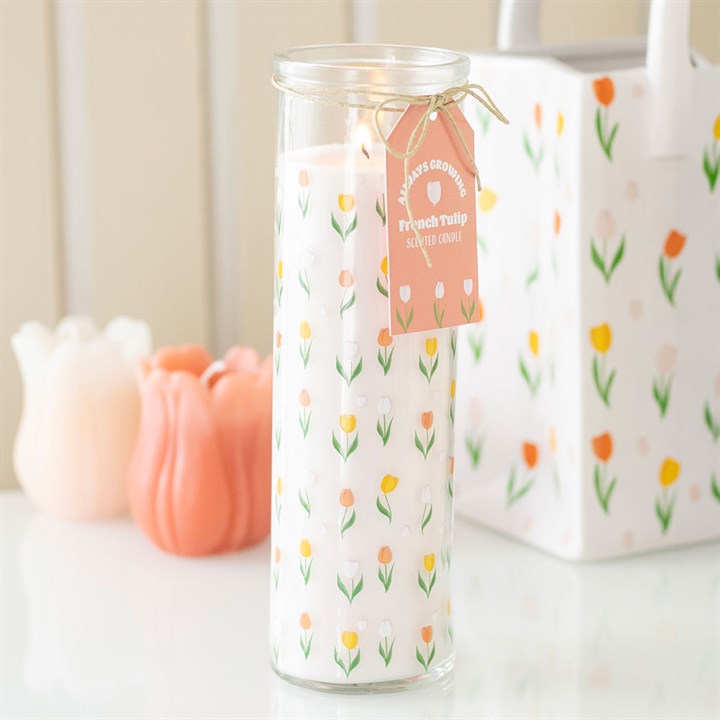 Tulip Print French Tulip Scented Tube Candle