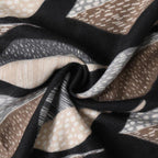 Two Tone Leaves Scarf – Grey - 20% Wool