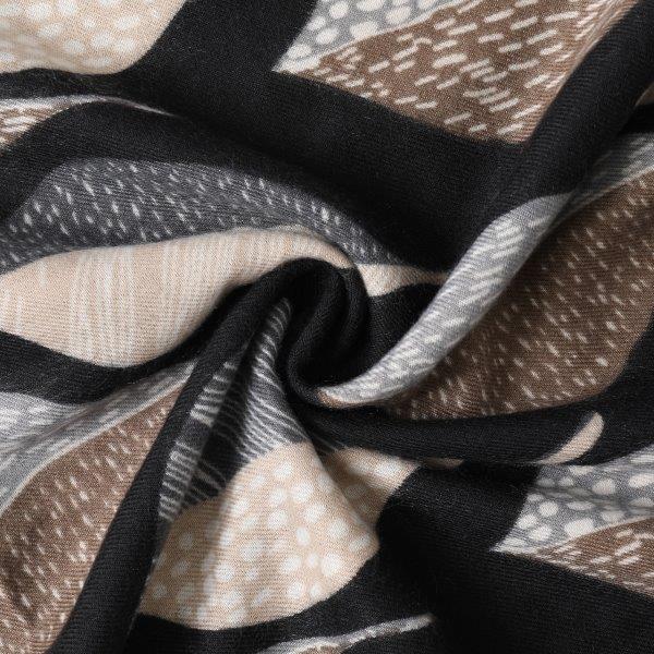 Two Tone Leaves Scarf – Grey - 20% Wool
