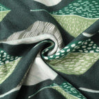 Two Tone Leaves Scarf – Olive - 20% Wool