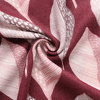 Two Tone Leaves Scarf – Red - 20% Wool