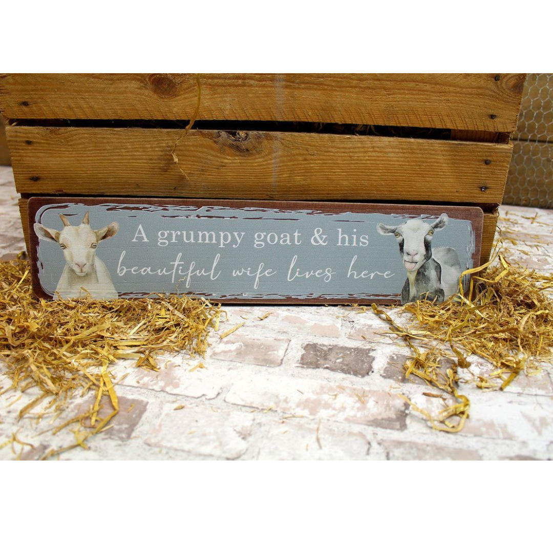 Farm Animals - Grumpy Goat & His Beautiful Wife Sign