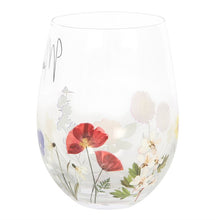 Load image into Gallery viewer, Mum Wildflower Stemless Glass
