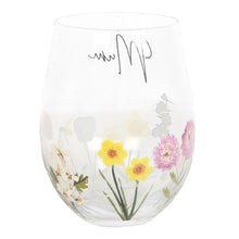 Load image into Gallery viewer, Mum Wildflower Stemless Glass
