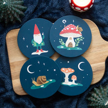 Load image into Gallery viewer, Gnome / Gonk Mushroom Forest Coaster Set of 4
