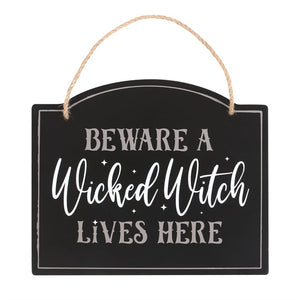 Beware A Wicked Witch Lives Here Sign