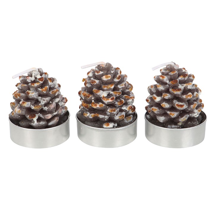 Set of Six Pinecone T-Light Candles
