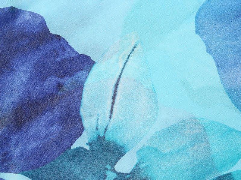 Eco Style - Watercolour Floral Scarf - Blue