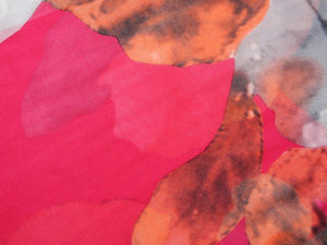 Water Colour Floral Scarf - Fuchsia