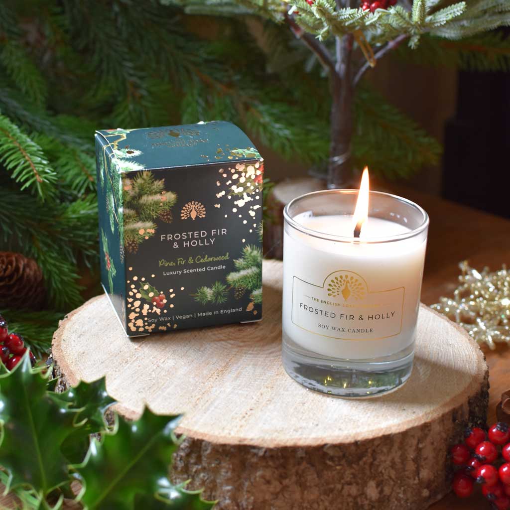 The English Soap Company - Christmas Tidings Frosted Fir & Holly Candle