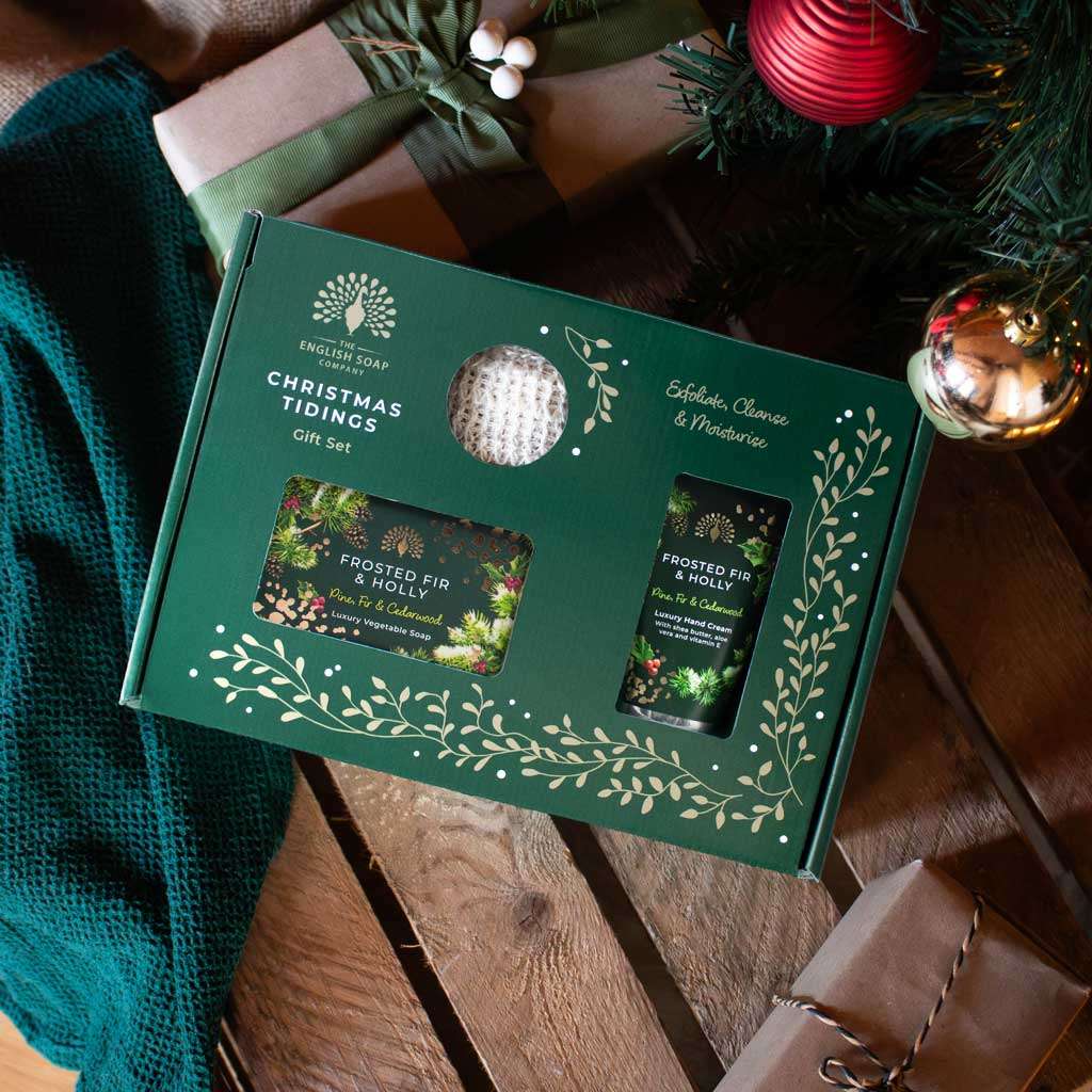 The English Soap Company - Christmas Tidings Frosted Fir and Holly Hand and Body Gift Set