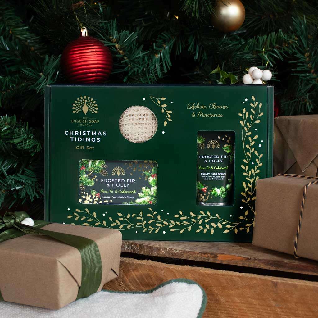 The English Soap Company - Christmas Tidings Frosted Fir and Holly Hand and Body Gift Set