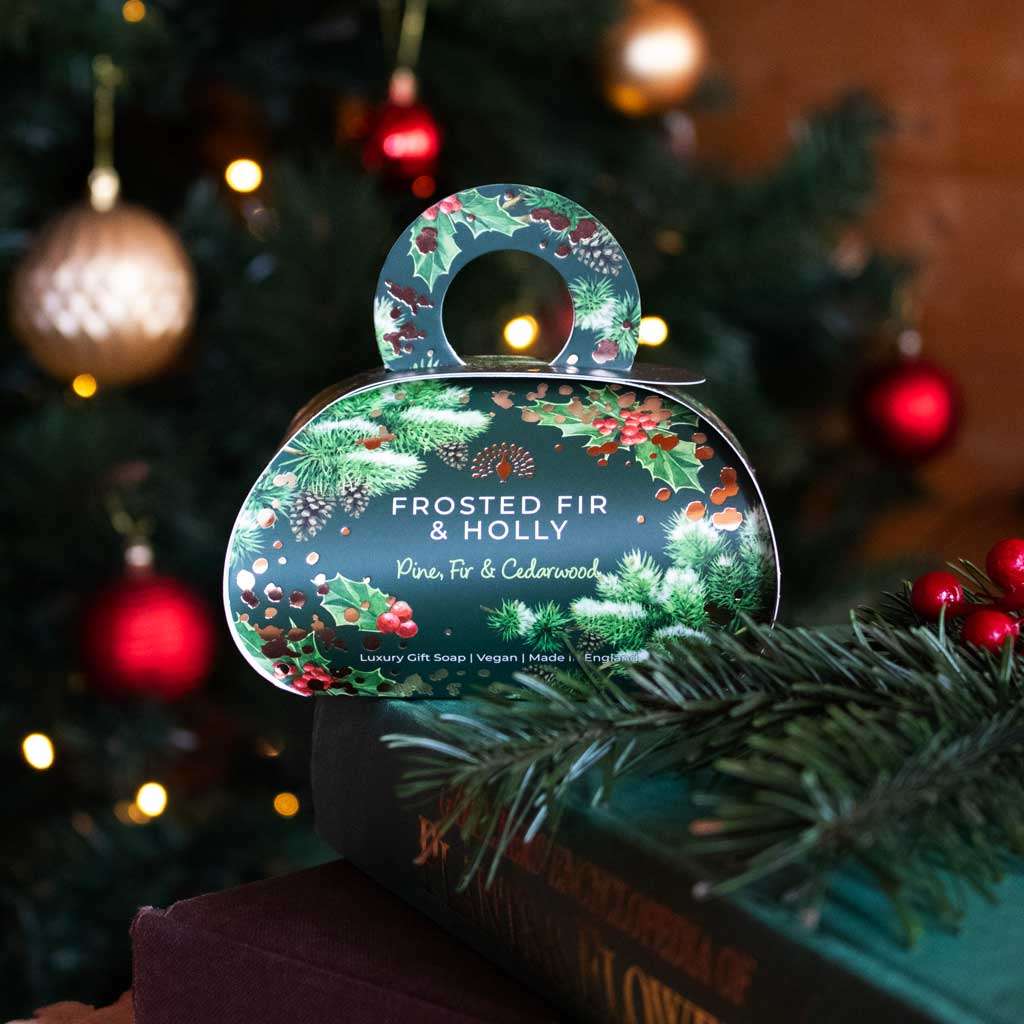 The English Soap Company - Christmas Tidings Frosted Fir and Holly Large Gift Soap